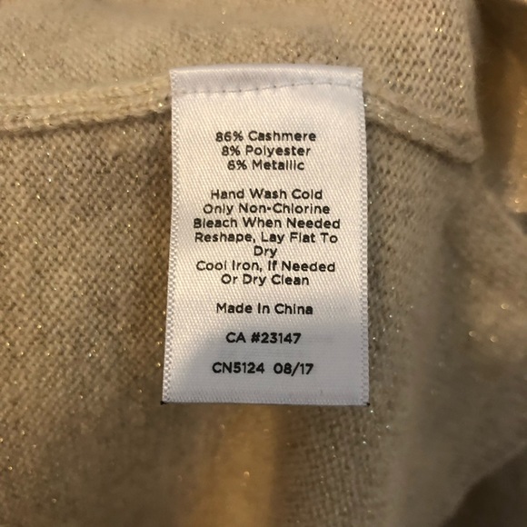 Talbots Gold Cashmere Blend Sweater Medium - Picture 7 of 7